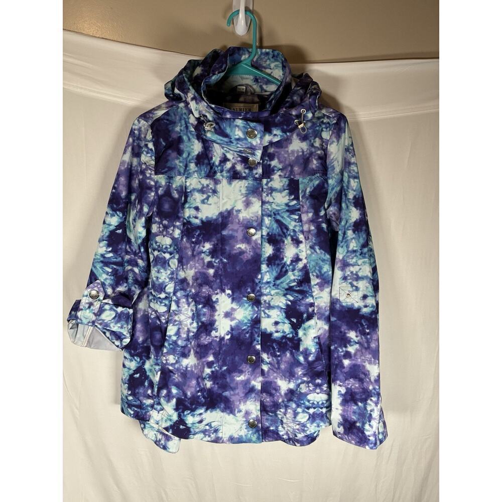 💰Laurier & Co Montreal Purple Coat Hood Women's Size X-Small Rain Windbreaker